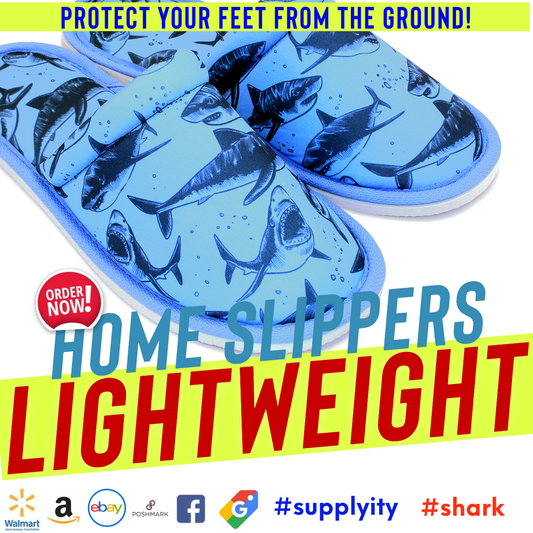 Shark Bite: Blue Slippers Swim in Cozy Fun
