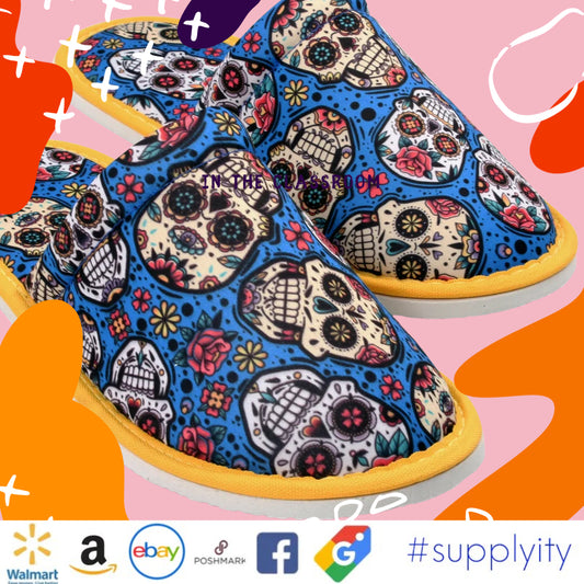 Skull Fiesta: Mexican Skull Slippers Celebrate Cozy