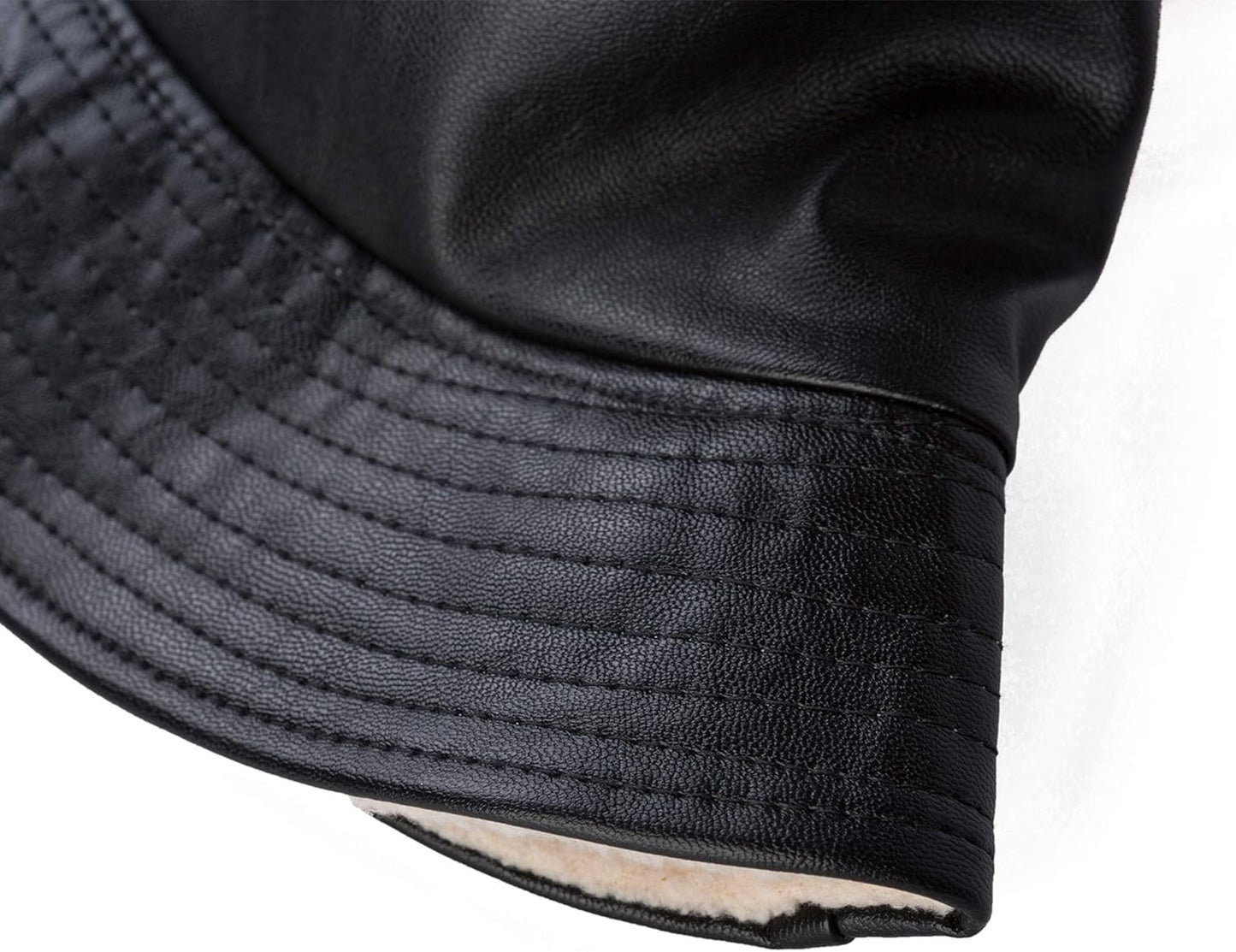 ZLYC Unisex Fashion Bucket Hat PU Leather Rain Hat Waterproof Fishmen Cap