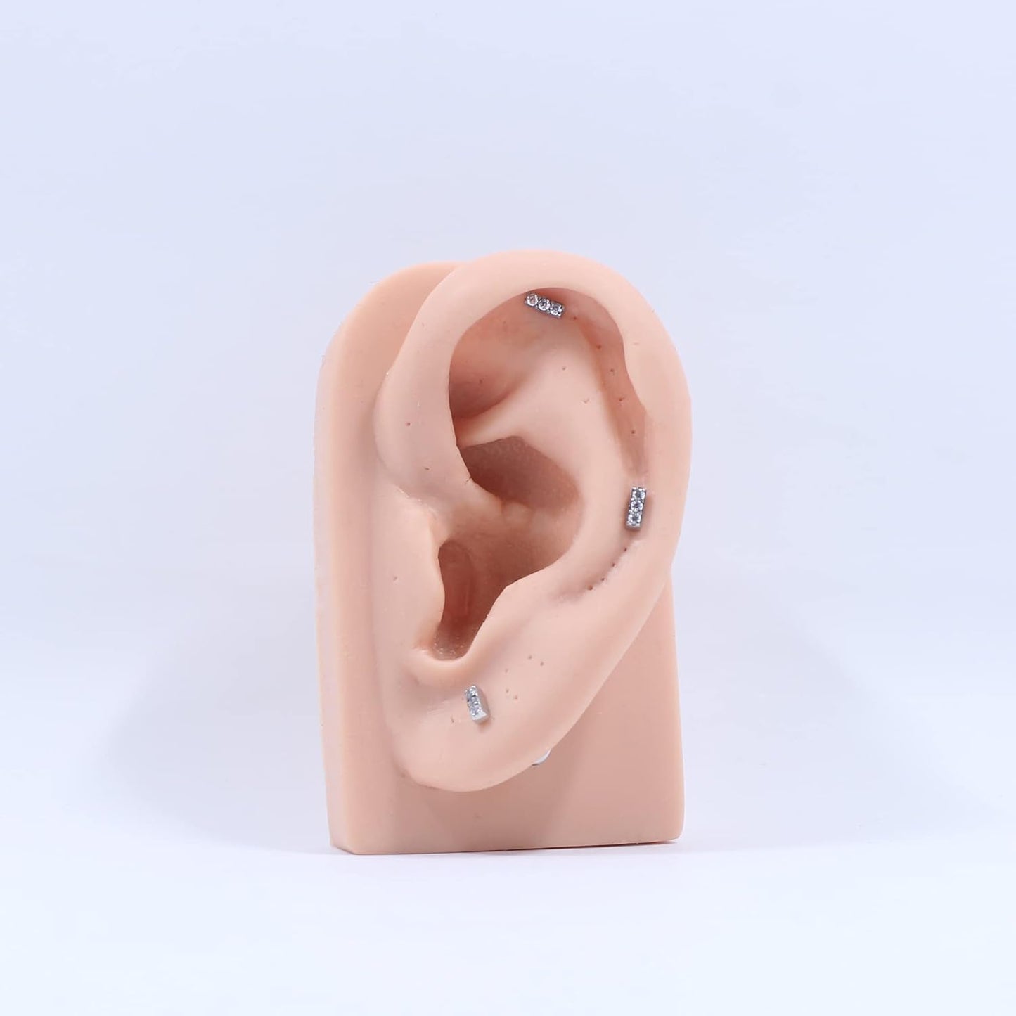 FANSING Surgical Steel Cartilage Stud with 18g/16g 6mm 8mm 10mm Internally Threaded Labret Post Silver/Gold