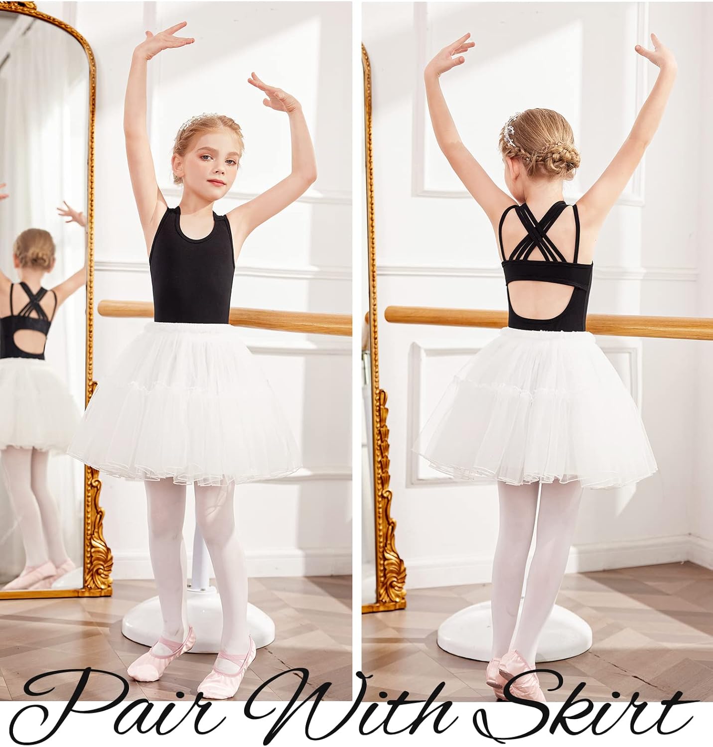 Arshiner Girls Ballet Leotards Dance Gymnastic Outfits Crisscross Straps Sleeveless Tank Dancewear
