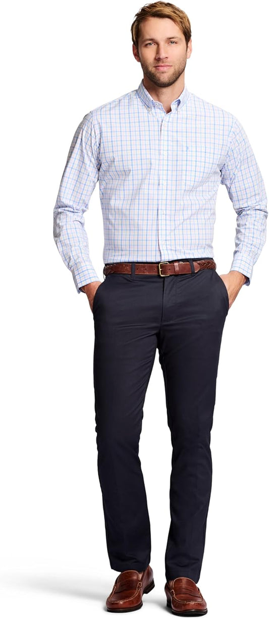 IZOD Men's Performance Stretch Straight Fit Flat Front Chino Pant