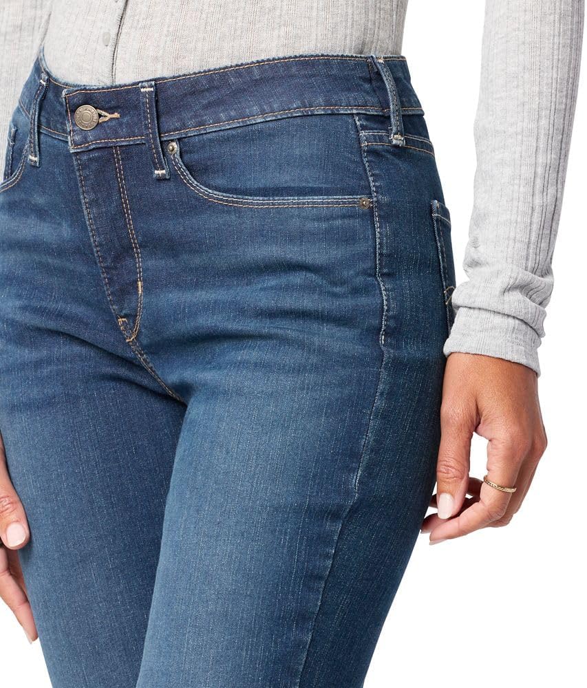 Levi Strauss Signature Gold Women's Curvy Totally Shaping Straight Jeans Mid-Rise Stretch Denim (Available in Plus Size)