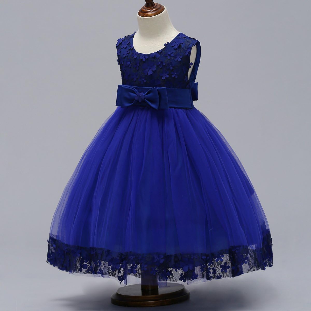 2-10T Big Little Girl Ball Gown Short Lace Flower Tulle Prom Dresses for Wedding Party Evening Dance