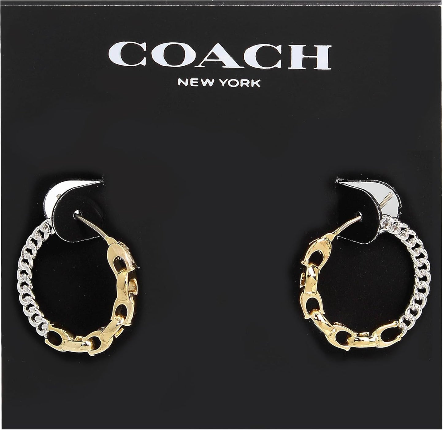 Coach Women's Signature Mixed Hoop Earrings