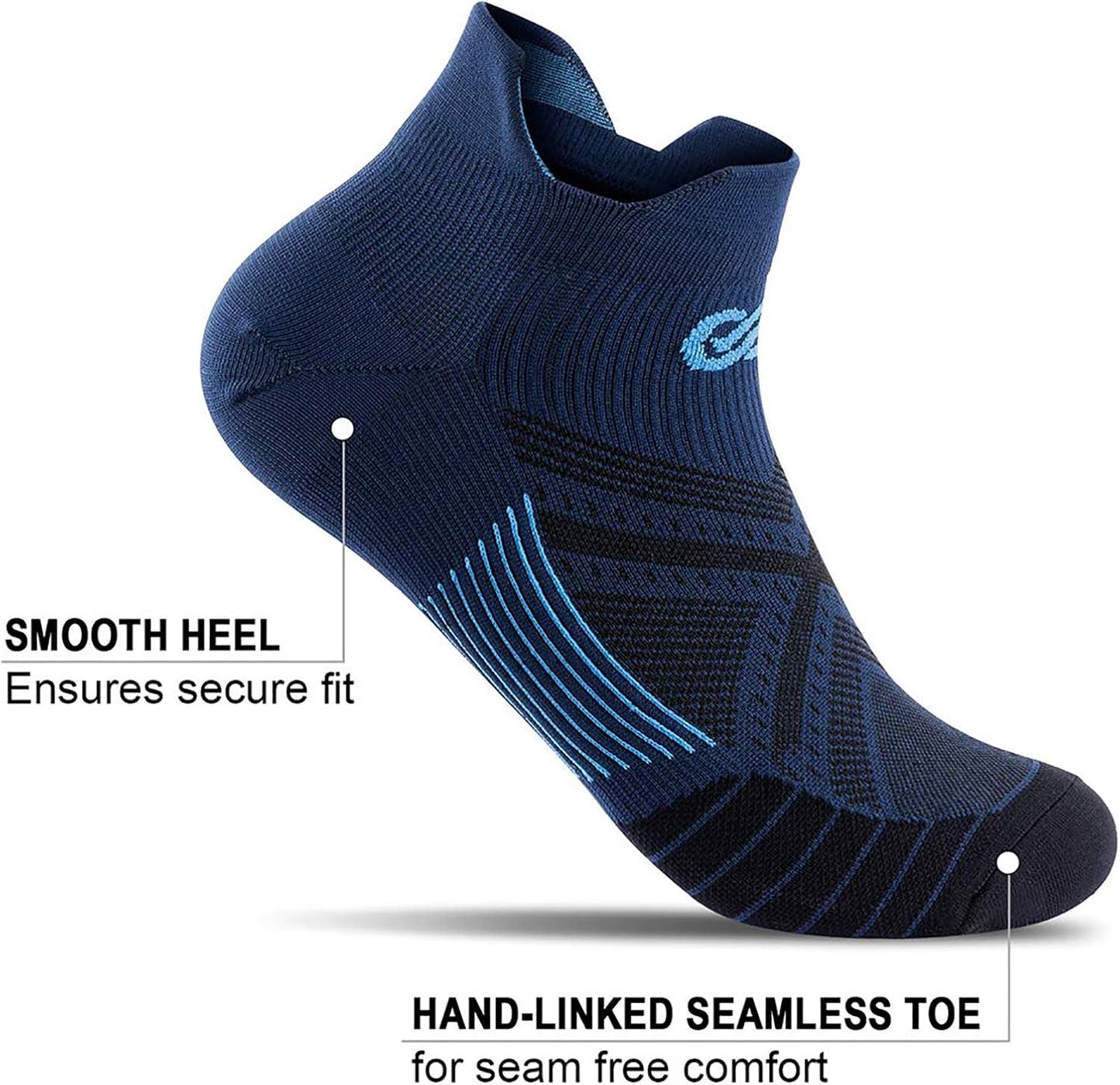 PAPLUS Ankle Compression Sock for Men and Women 2/4/6 Pairs, Low Cut Compression Running Sock with Ankle Support