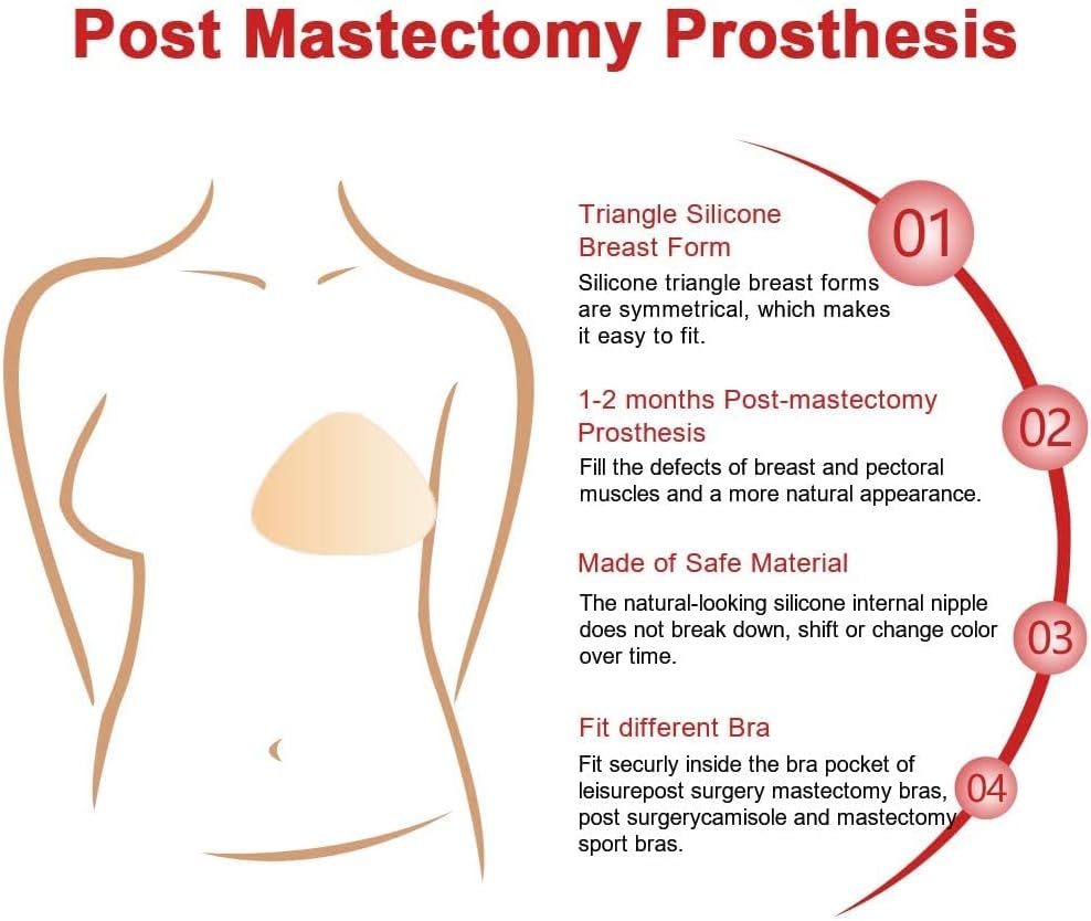 Triangle Silicone Breast Form Mastectomy Prosthesis Concave Bra Enhancer Inserts (1 Piece)