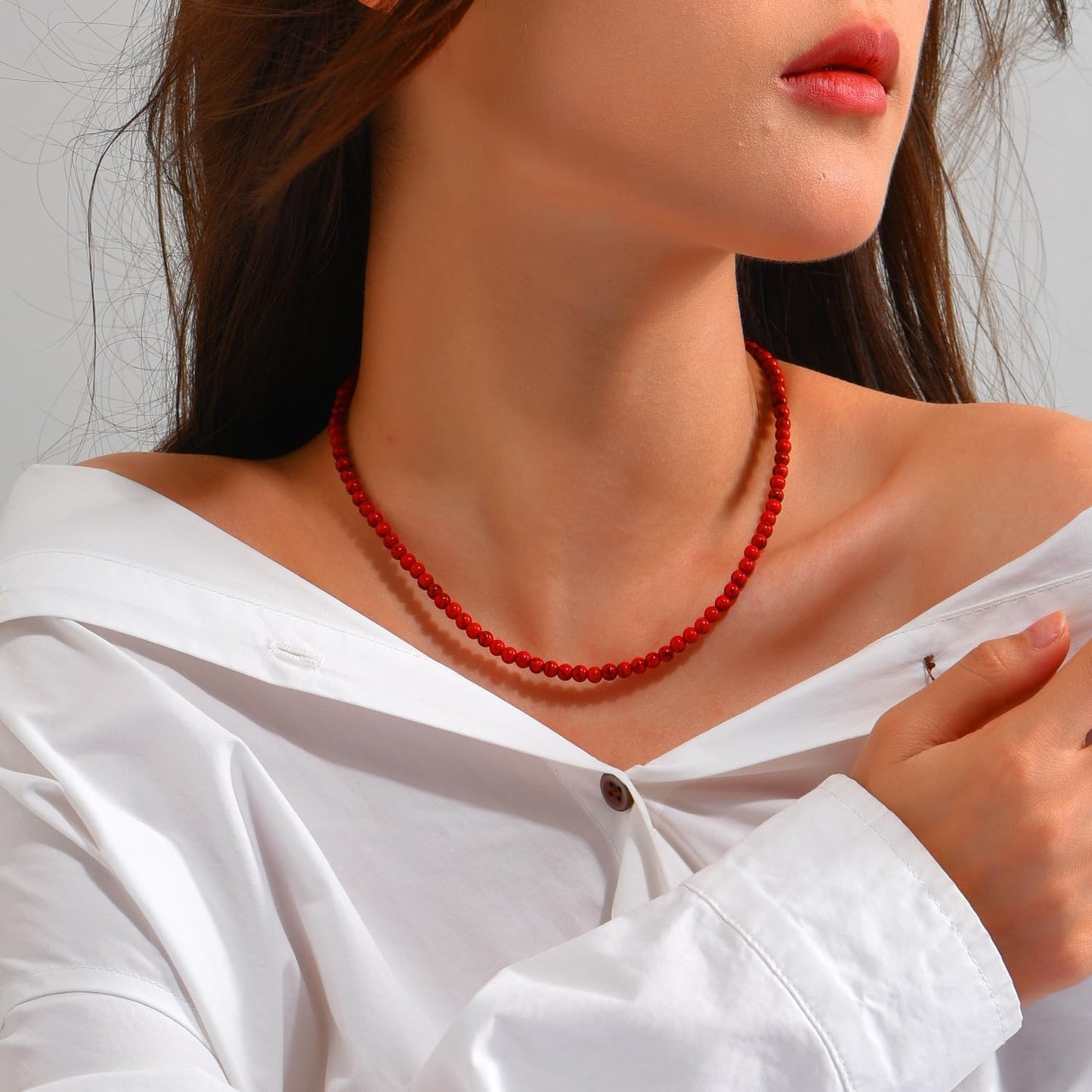 Turquoise Necklaces for Women Turquoise Beaded Necklace Handmade Bead Necklace 14K Gold Chain Boho Turquoise Choker Necklace Turquoise Jewelry for Women
