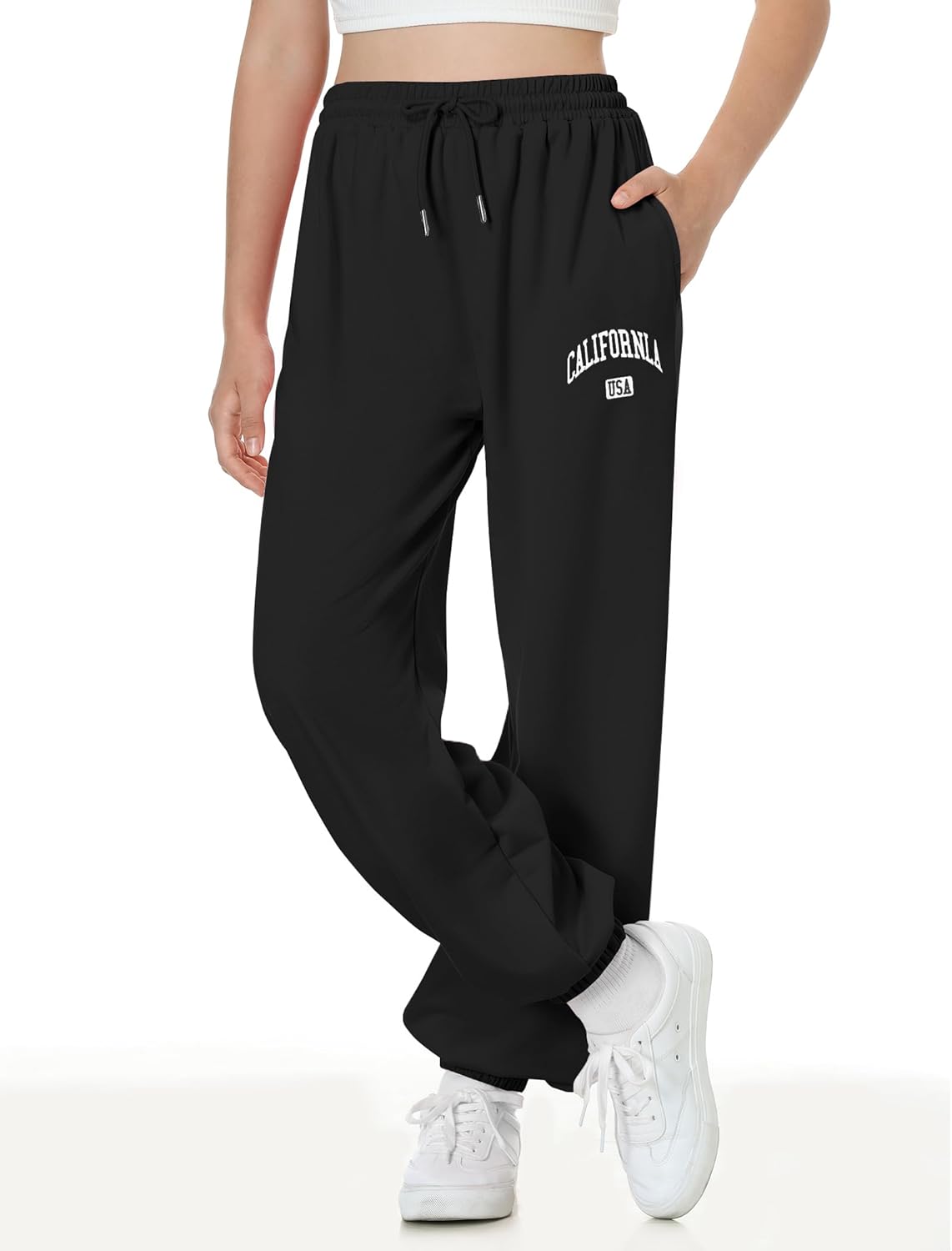 EXARUS 3 Pack Girls Sweatpants Joggers Sweat Pants Cute Baggy Tween Trendy Clothes Teen Preppy with Pockets