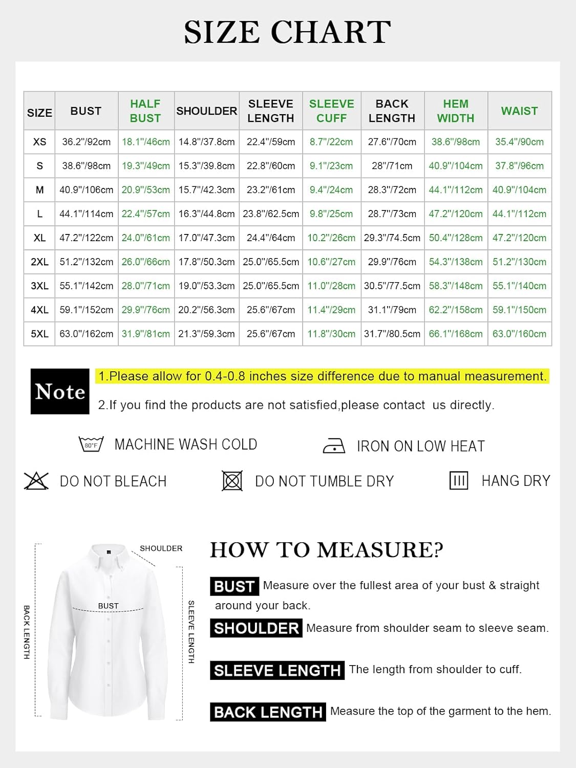 Womens Oxford Shirts Button Down Shirts Cotton Dress Shirts Long Sleeve Collared Work Office Blouses Tunic Tops - White L