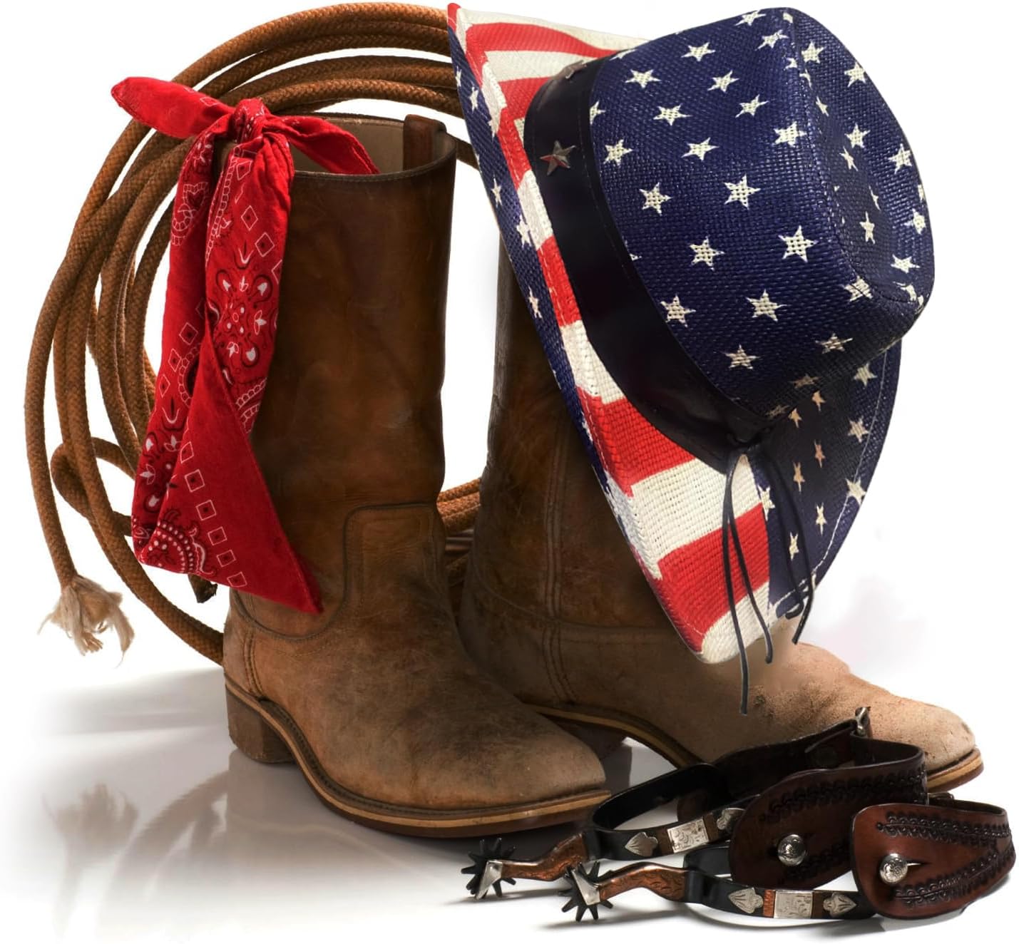 American Flag Cowboy Hat Patriotic USA Western Hat 4th of July Party Parade Rodeo Unisex Cowboy Cowgirl Hat