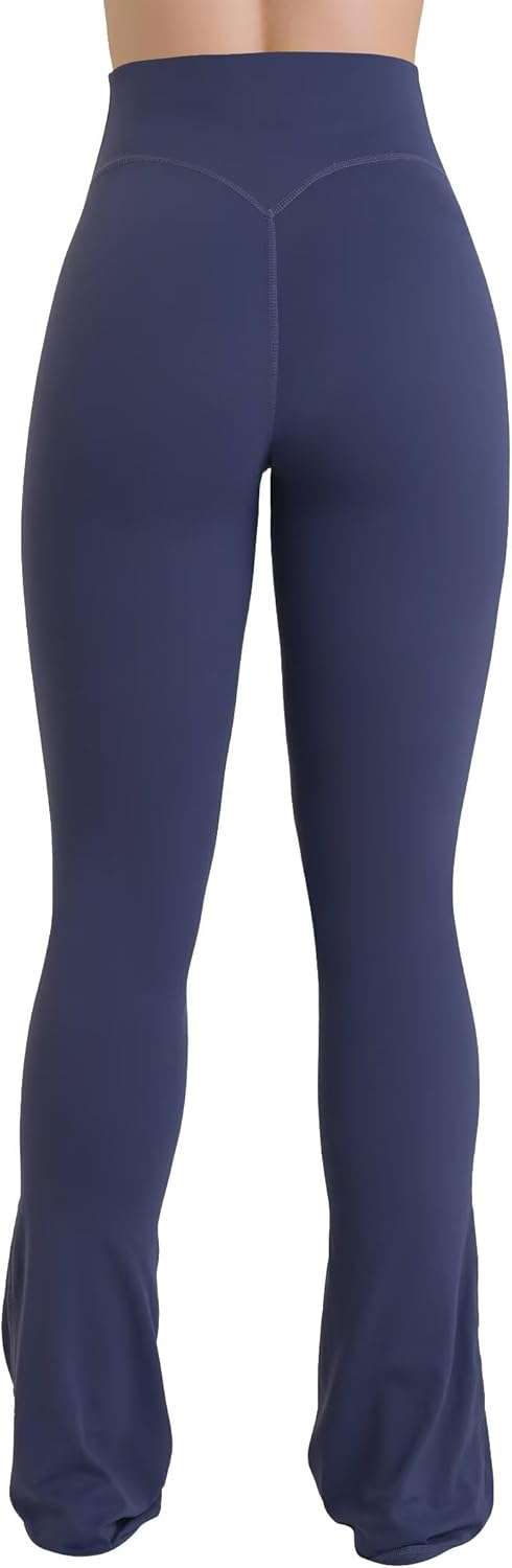 Sunzel Mini Flare Leggings for Women V Crossover Mid Rise Workout Flared Yoga Pants with Tummy Control and Wide Leg