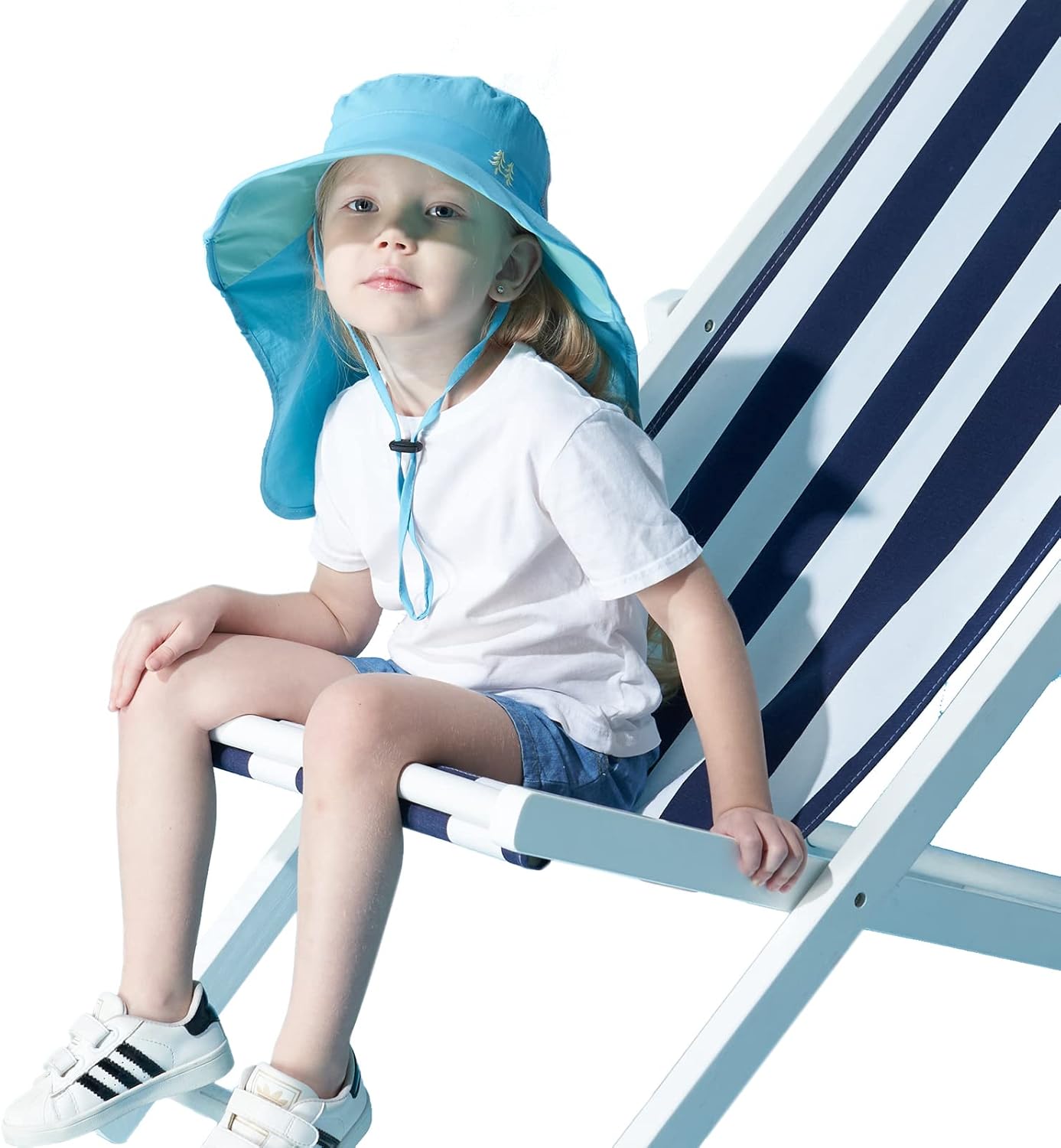 Kids Sun Hats UPF 50+ Sun Protection Hat for Kids with Neck Flap Adjustable Large Brim Beach Fishing Hat for Age 3-12