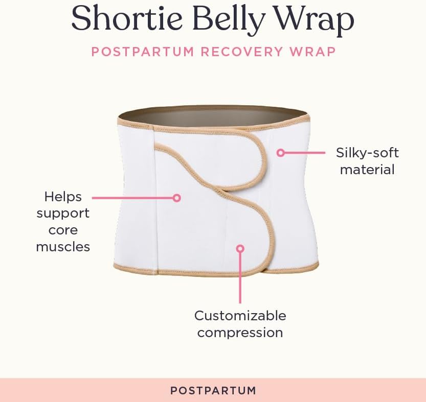 Belly Bandit BFF Postpartum Belly Wrap - Adjustable Abdominal Wrap for Post Pregnancy Recovery - Corset-Inspired Design for Waist, Core, & Back Support for C-Section or Natural Birth