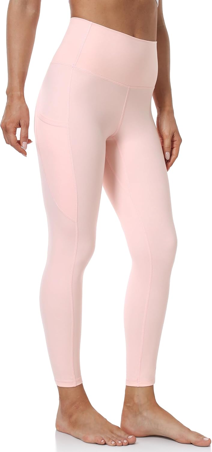 YUNOGA Women's High Waist Buttery Soft Athletic Yoga Pants 25" Inseam Leggings with Pockets