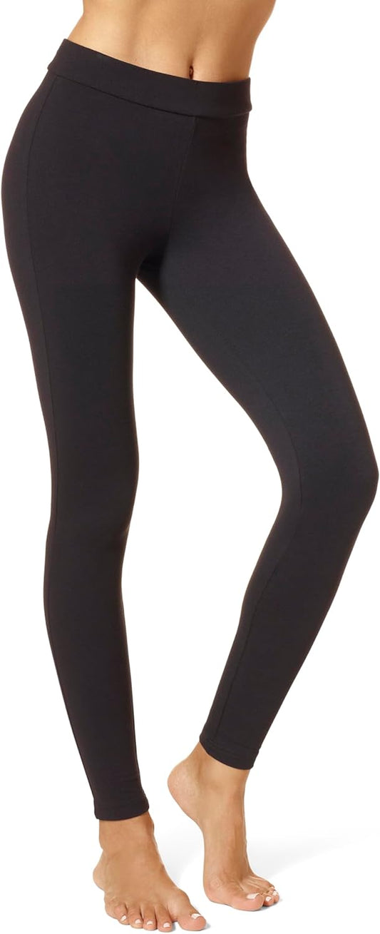 HUE Women's Wide Waistband Blackout Cotton Leggings, Assorted