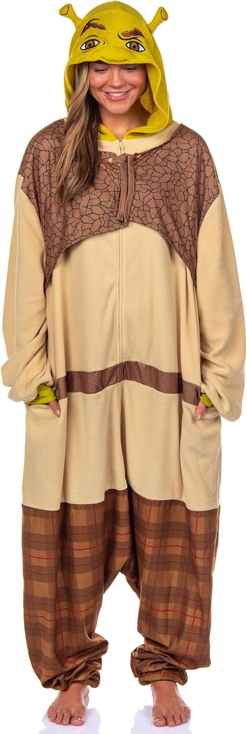 INTIMO DreamWorks Shrek Mens' Movie Film Character Costume Footless Sleep Union Suit