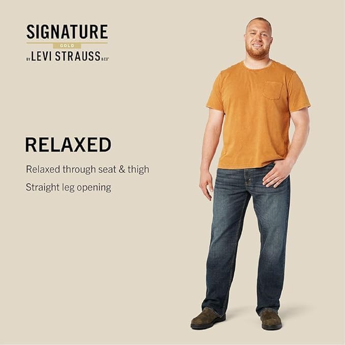 Levi Strauss Signature Gold Men's Relaxed Fit Flex Jeans (Available in Big & Tall)