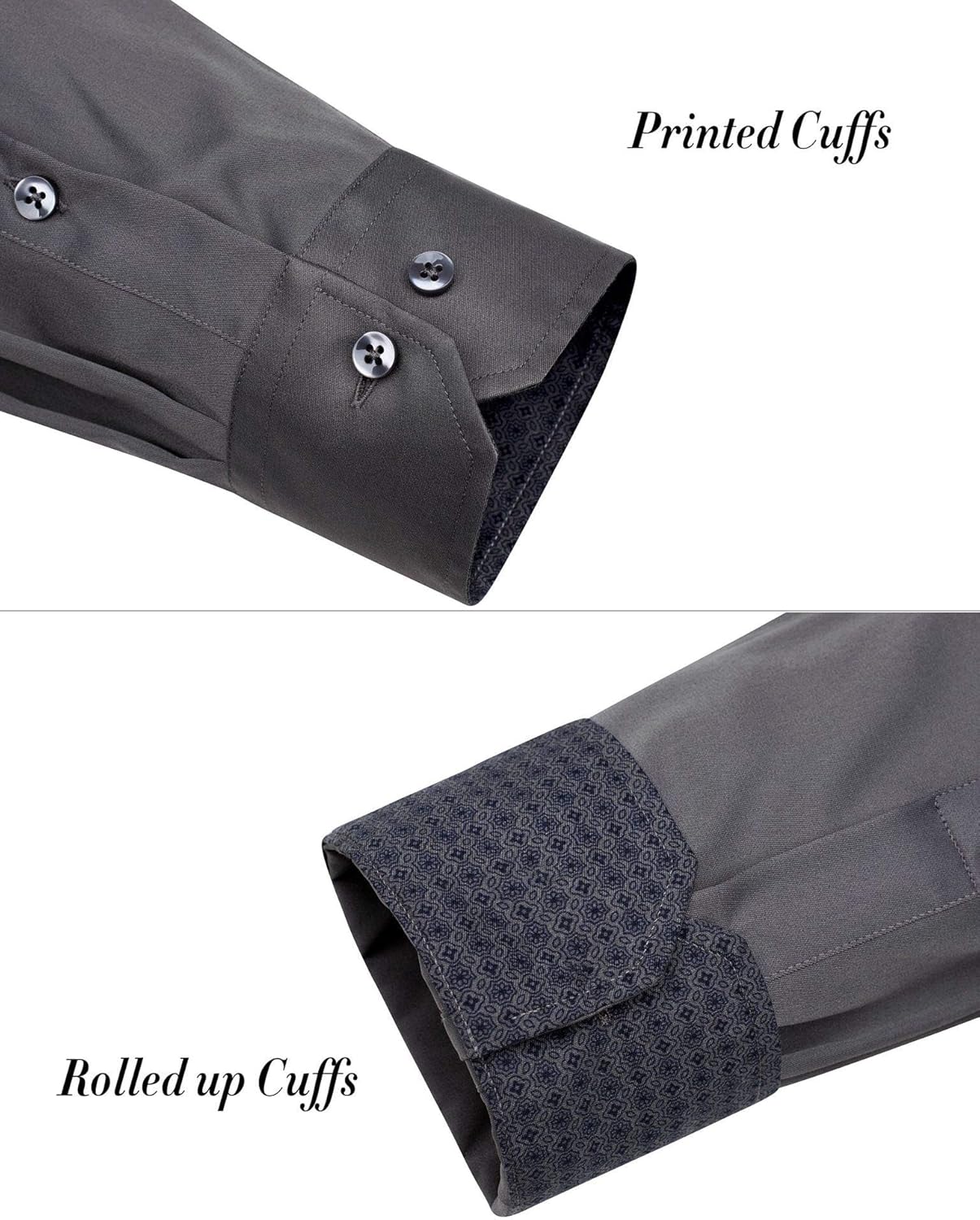 J.VER Men's Casual Long Sleeve Stretch Dress Shirt Wrinkle-Free Regular Fit Button Down Shirts