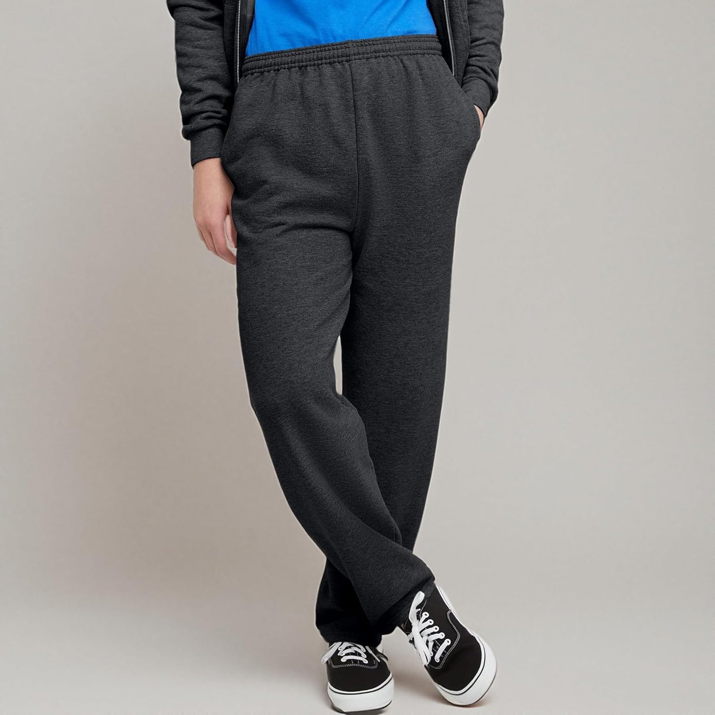 Hanes, EcoSmart Fleece Sweats for Men, Open Bottom Sweatpants, 30.5"