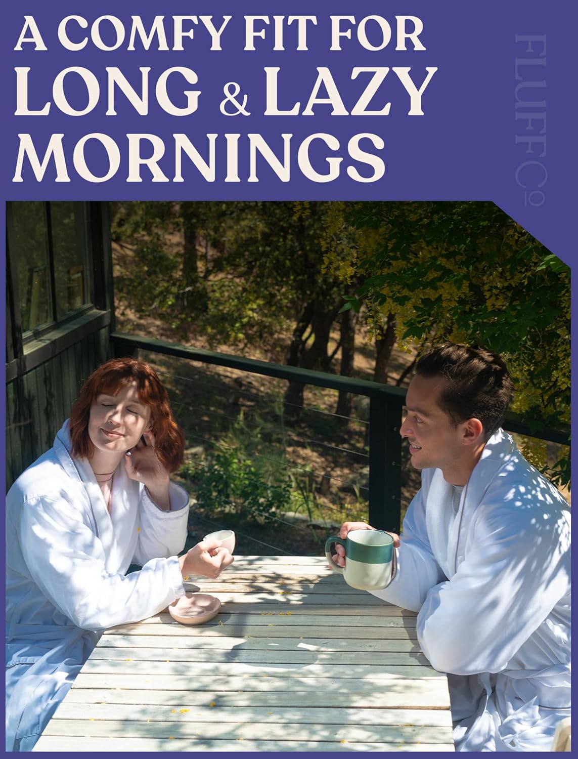 FluffCo Luxury Hotel BathRobe | Resort Quality with Side Pockets & Waist-Tie Belt, Microfiber Interior, Fleece Exterior