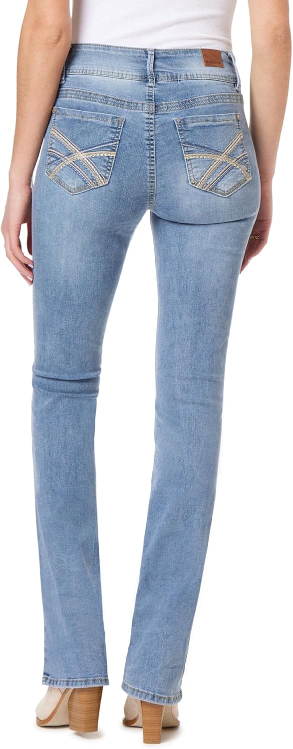 WallFlower Luscious Curvy Bootcut Jeans for Women Mid-Rise Insta Stretch Denim, Size Inclusive Juniors Jeans, Sizes 0 to 24