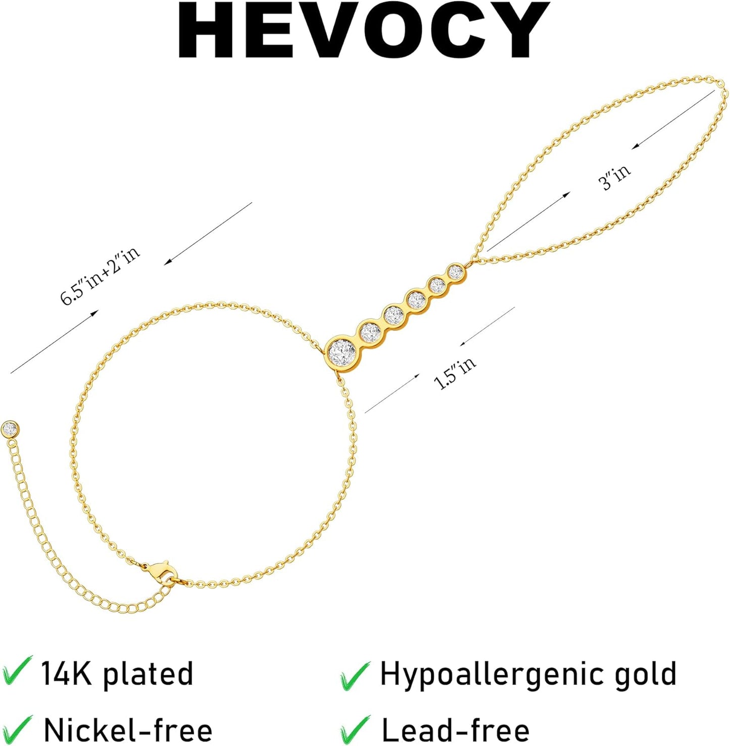 Hand Chain Bracelet for Women: Dainty 14k Gold Silver Plated Ring Chain Bracelets for Women Trendy Jewelry for Wedding Prom Birthday Gifts for Women