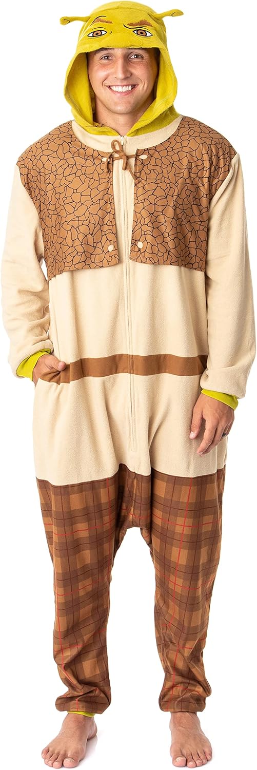 INTIMO DreamWorks Shrek Mens' Movie Film Character Costume Footless Sleep Union Suit