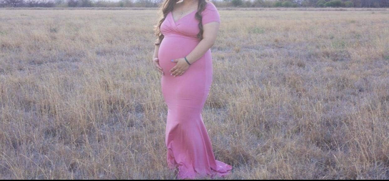 Molliya Maternity Long Dress Off Shoulder Elegant Fitted Gown Stretchy Maxi Photography Dress