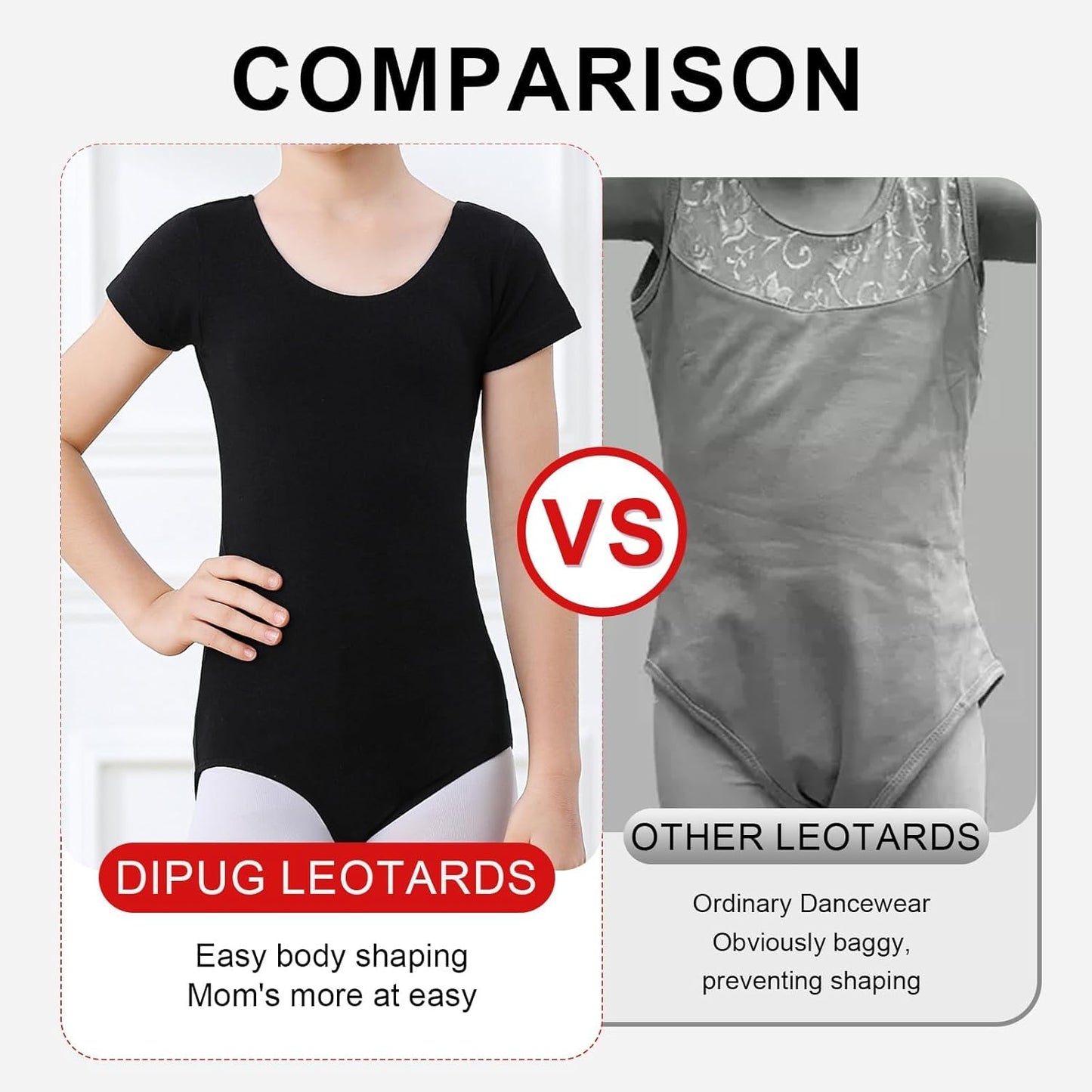 DIPUG Leotards for Girls Leotard Toddler Short Sleeve Crisscross Back