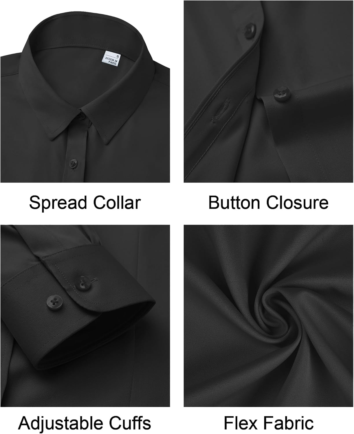 Button Down Shirts for Women Dress Shirts Collared Long Sleeve Fitted Work Blouse Wrinkle Free Tops