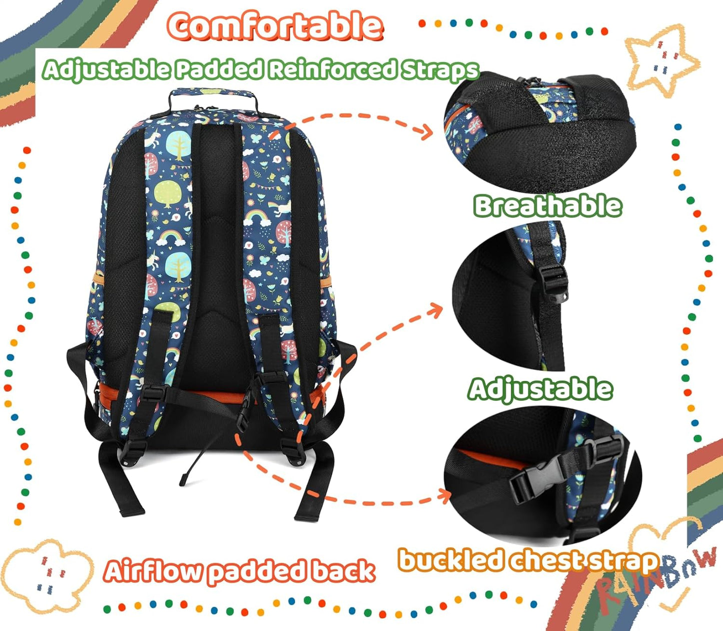 Leaper Water-resistant Cute Mermaid Laptop Backpack Double Deck Lunch Bag Satchel Purple