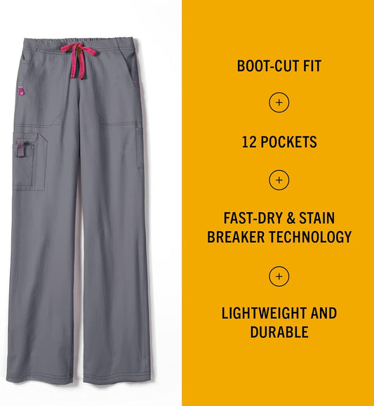 Cross-Flex Women's Boot Cut Cargo Scrub Pant
