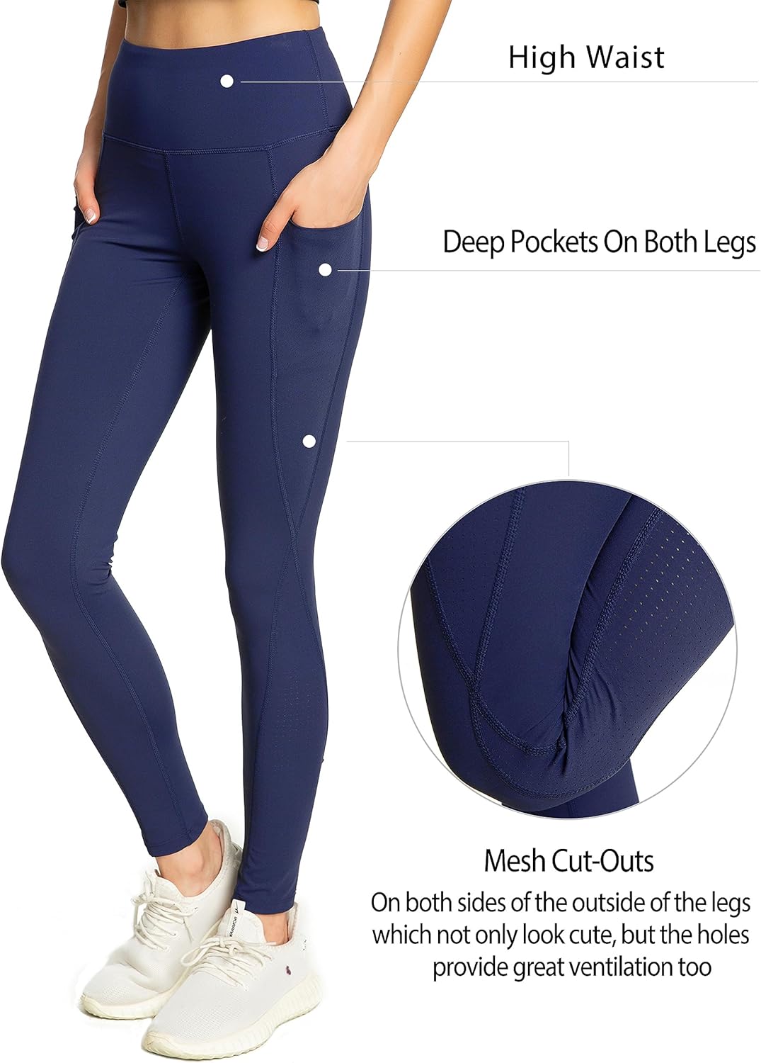 Kcutteyg Yoga Pants for Women with Pockets High Waisted Leggings Workout Sports Running Athletic Pants