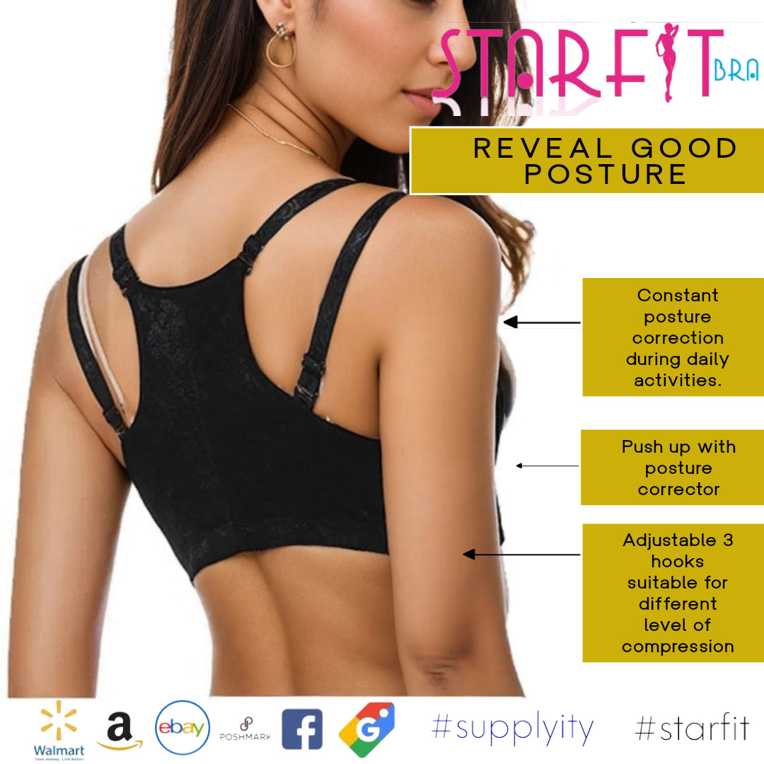 Starfit Women Push Up Cleavage Back Support Posture Corrector Fashion Magic Bra