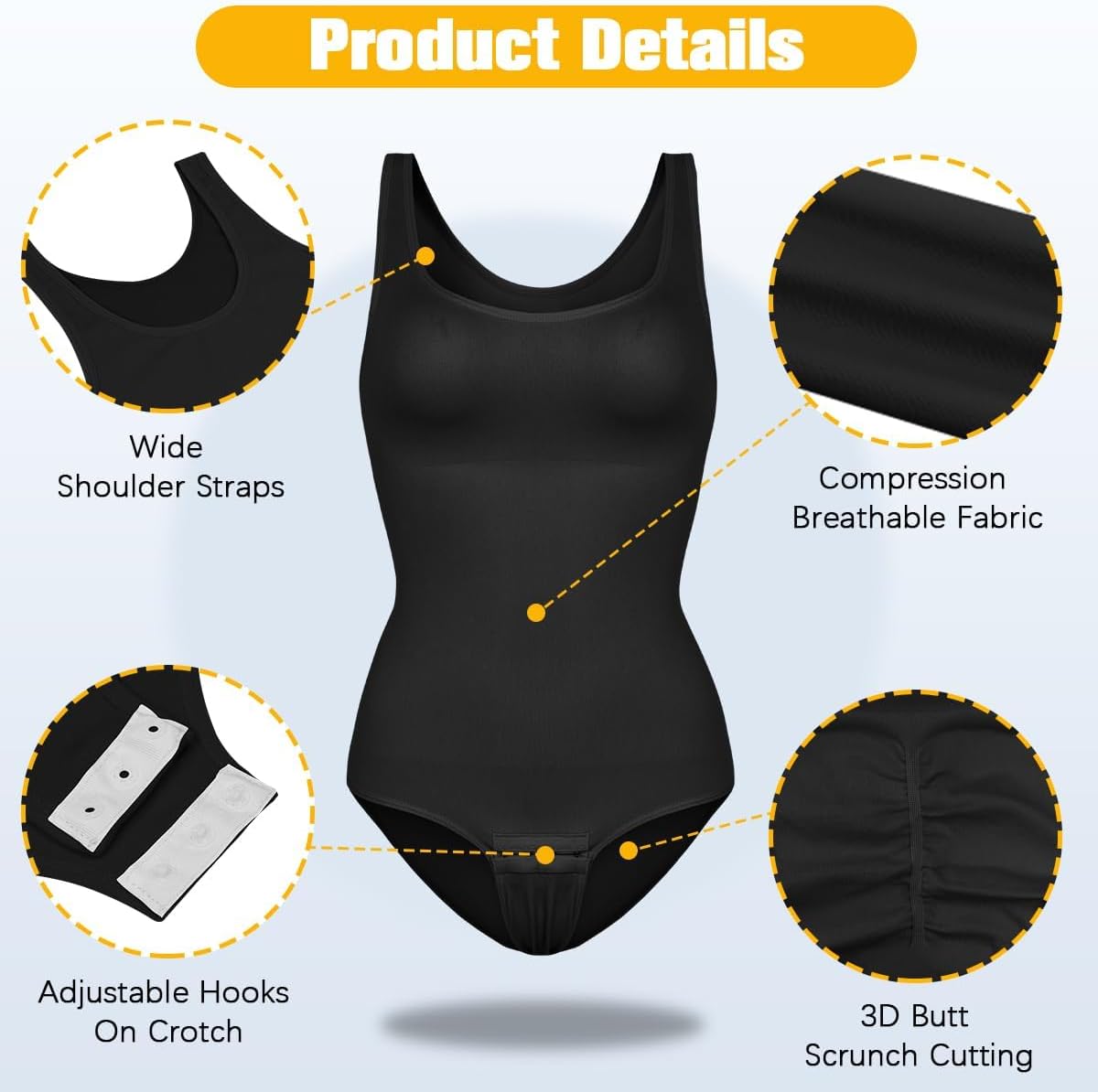 VVX Bodysuit for Women - Tummy Control Seamless Tops Compression Butt Lifting Shapewear Bodysuits