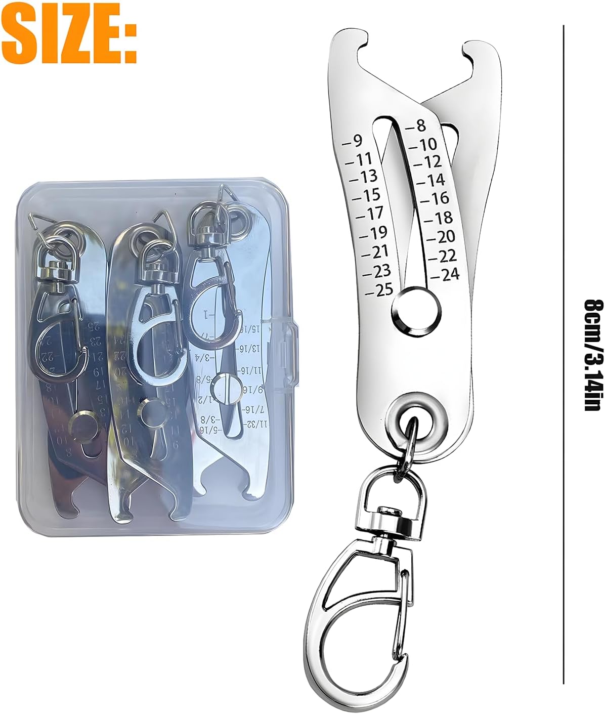 2025 Upgrade Portable Thread Checker Keychain, for Quick Thread Identification, Bolt and Nut Sizer Tool