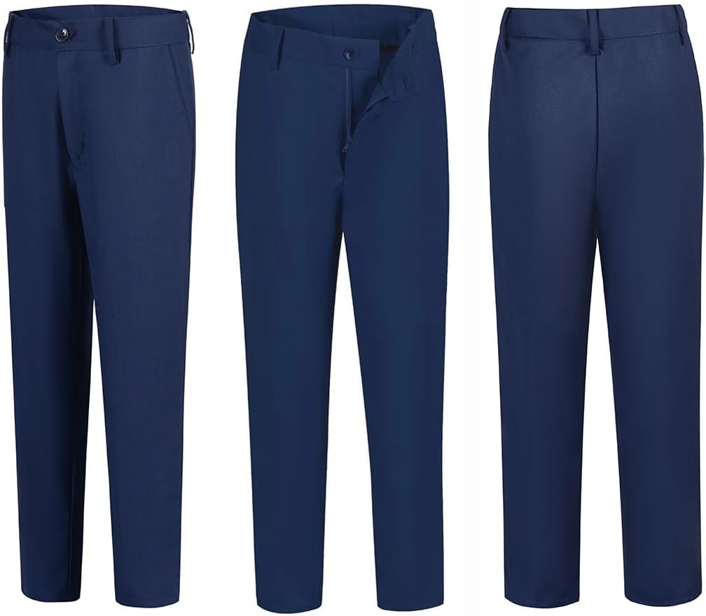 Boys Dress Pants Formal Flat Front Children School Uniform Pants for Boy