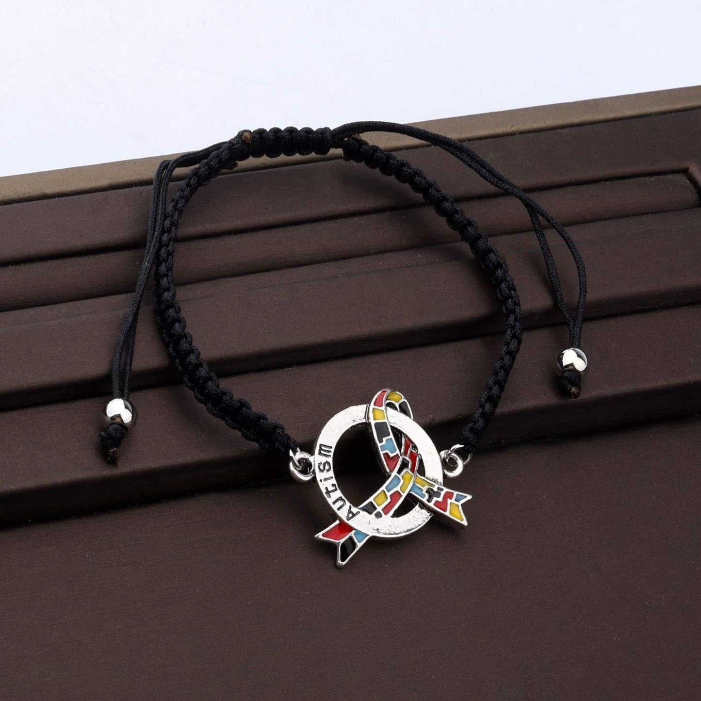 CHOORO Autism Puzzle Piece Adjustable Bracelet Gift for Autism Mom/Teacher/Autistic