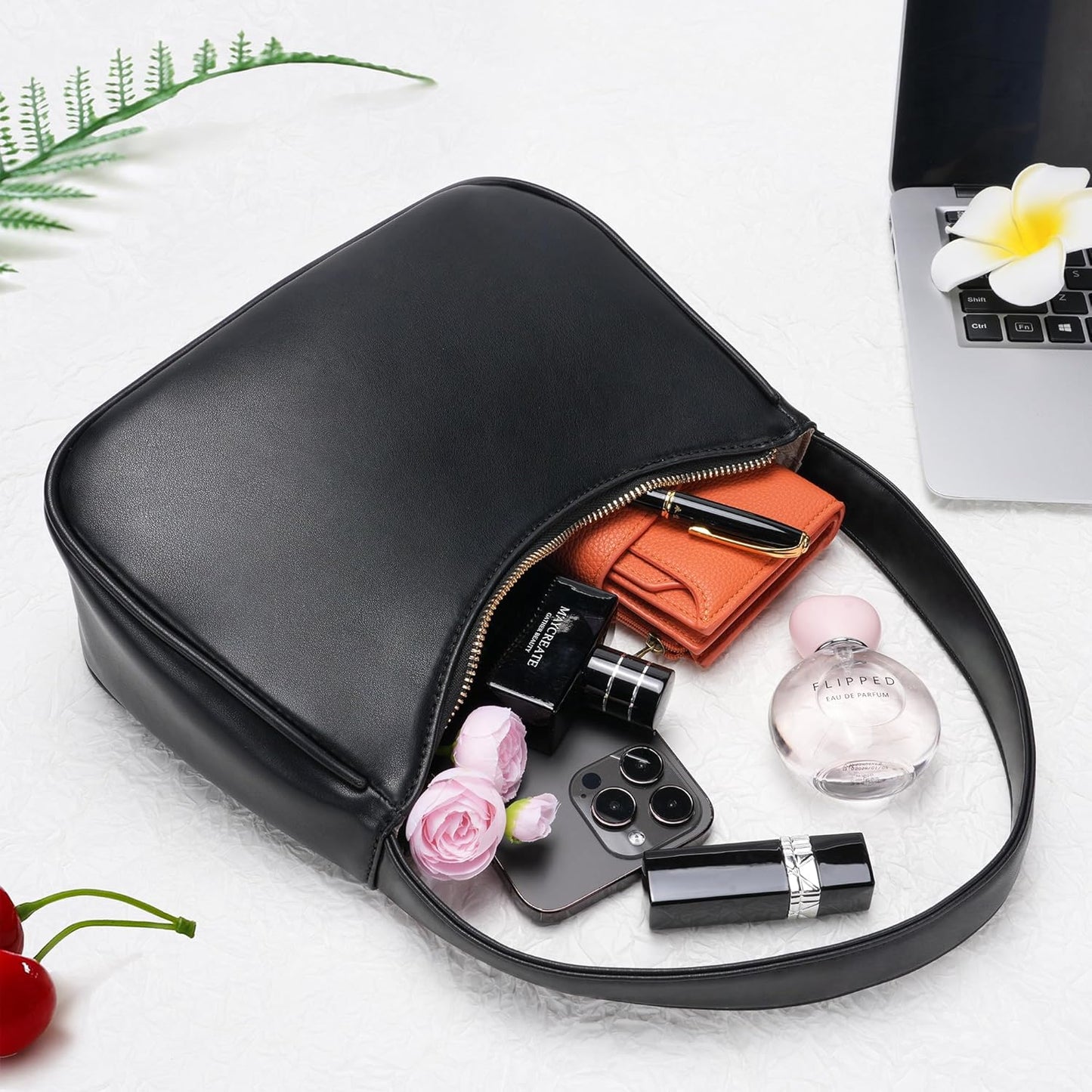 Women's Shoulder Bags, Small Hobo Tote Elegant Clutch Purse with Zipper Closure