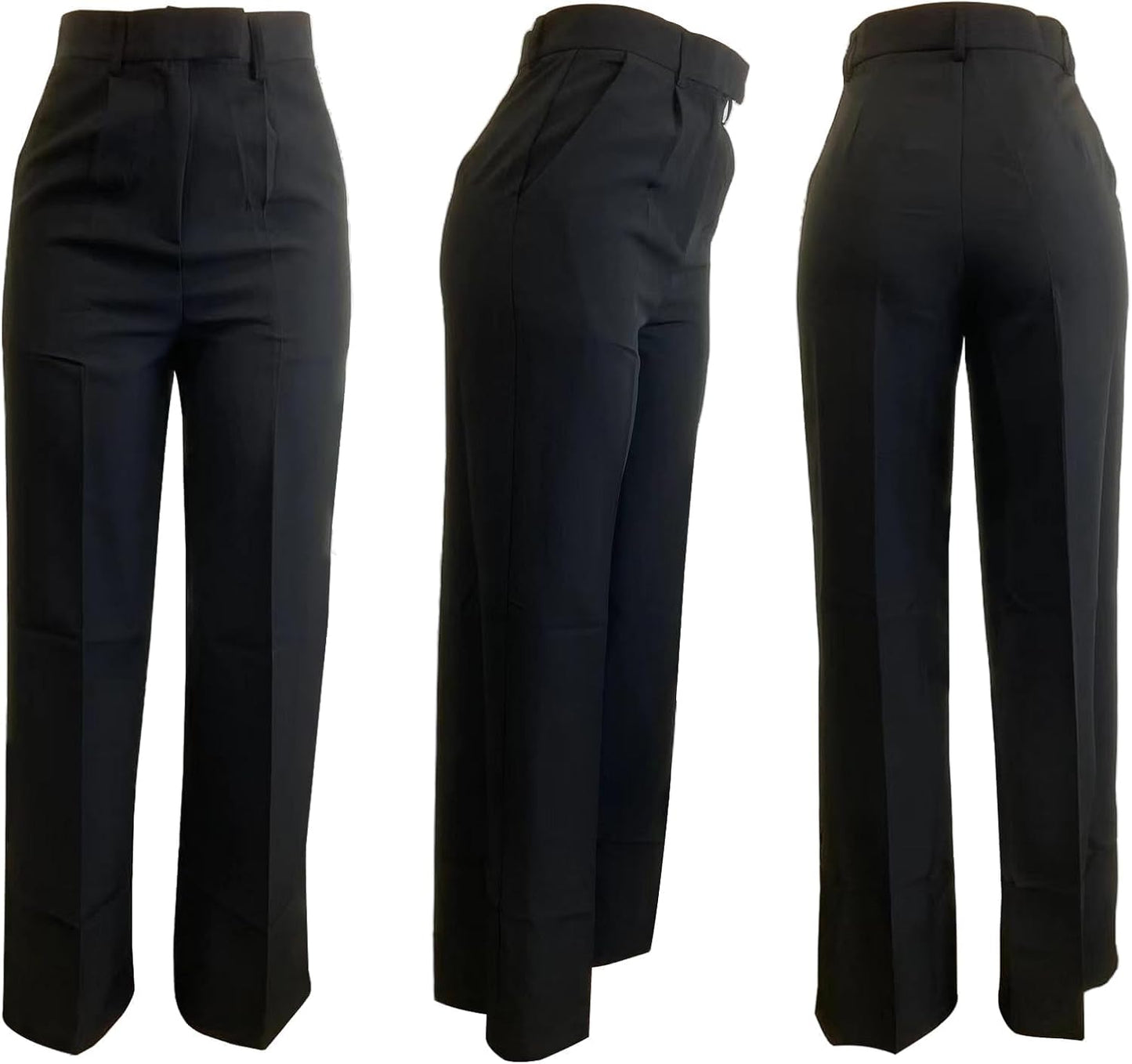 Unybwonn Women Wide Leg Dress Pants High Waisted Straight Leg Business Slacks Work Pants Casual Button Down Trousers