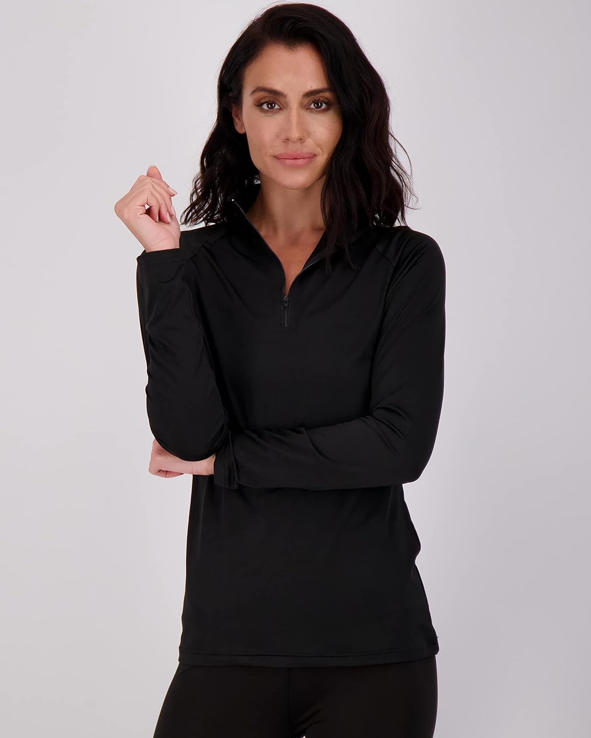 Real Essentials 3 Pack: Womens Dry-Fit Long Sleeve Quarter Zip & Full Zip Up Hoodie Workout Jacket (Available in Plus)