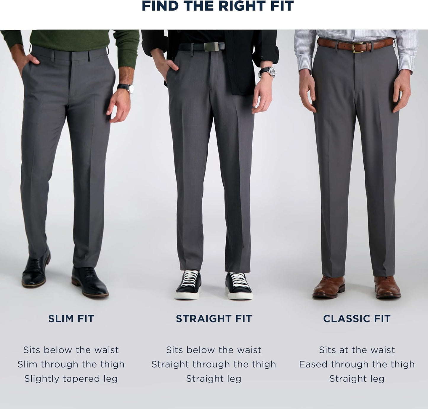 J.M. Haggar Men's 4 Way Stretch Slim Fit Flat Front Dress Pant