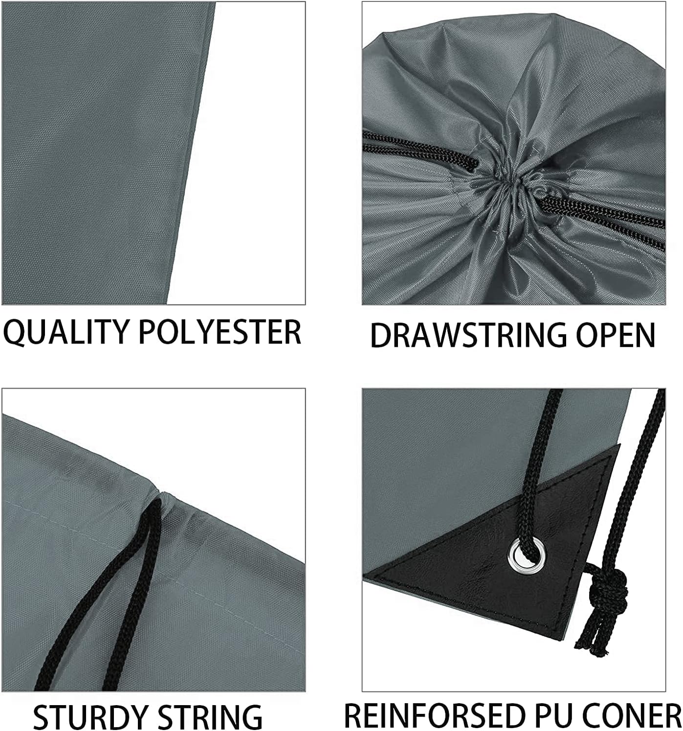 Vorspack Drawstring Backpacks Bulk 20 Pieces String Bags Customized Bags for Party Gym Sport Trip - Grey