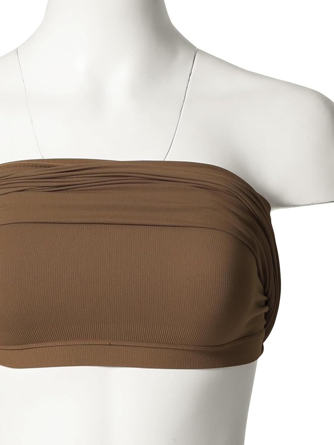 Design by Olivia Women's Basic Casual Seamless Stretch Long Bandeau Tube Top with Built-in Shelf Bra