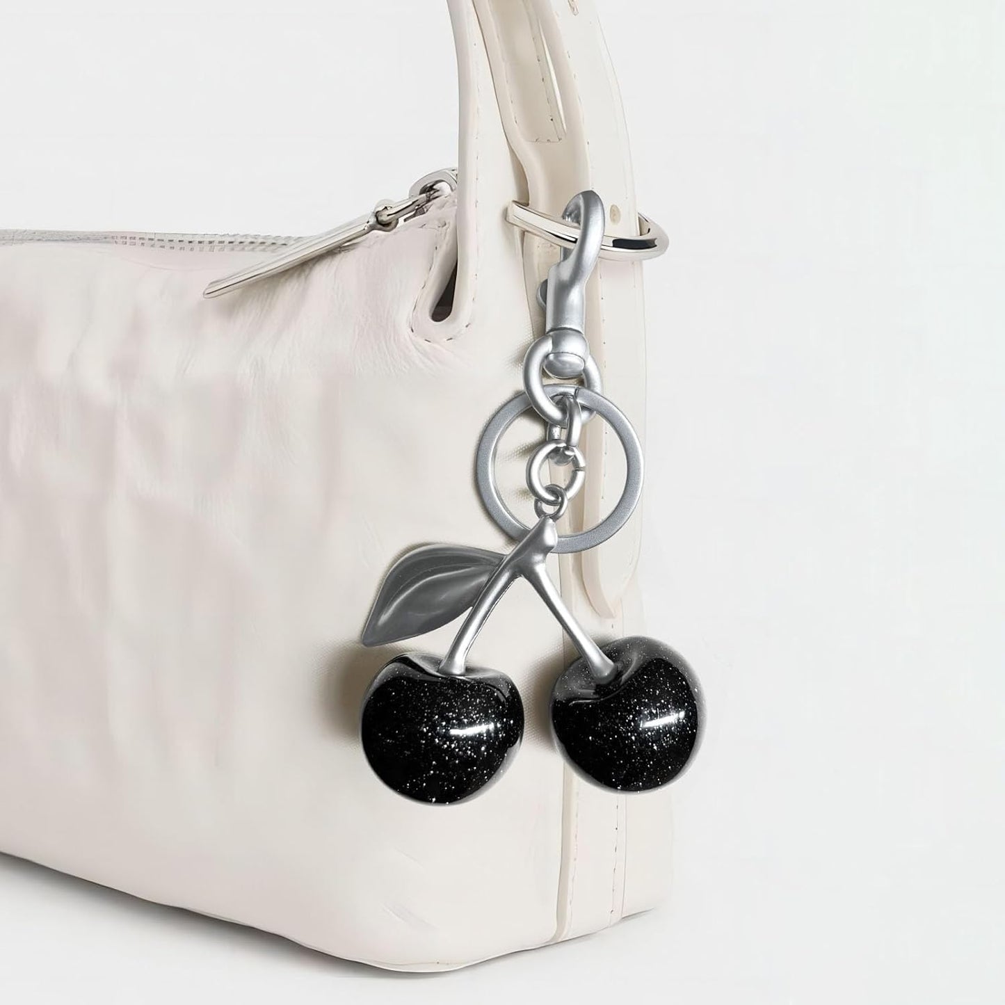 Keychain Cherry Bag Charms Purse: Key Chains Women Cute - Car keyrings leather handbags - Fashion enthusiasts