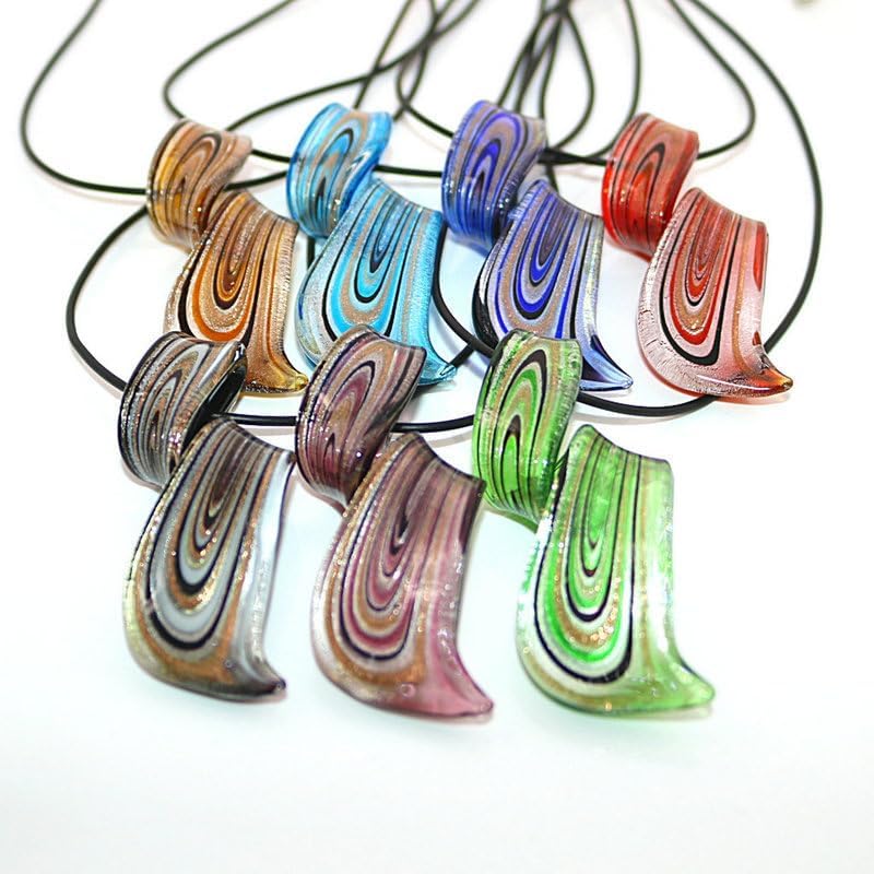 Unique Glass Artist Earrings Glaze Twist Spiral Dangle Earrings Necklace Set Handmade Glass Geometric Earrings for Women Jewelry