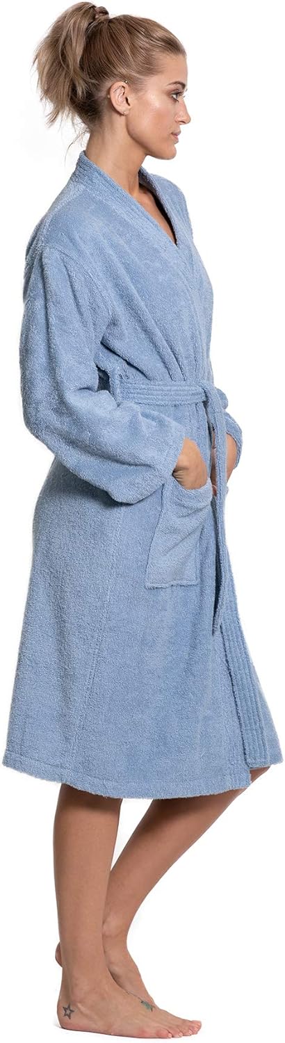Turkuoise Soft & Absorbent Towel Robe, 100% Cotton Turkish Terry Cloth Kimono Bathrobes for Women