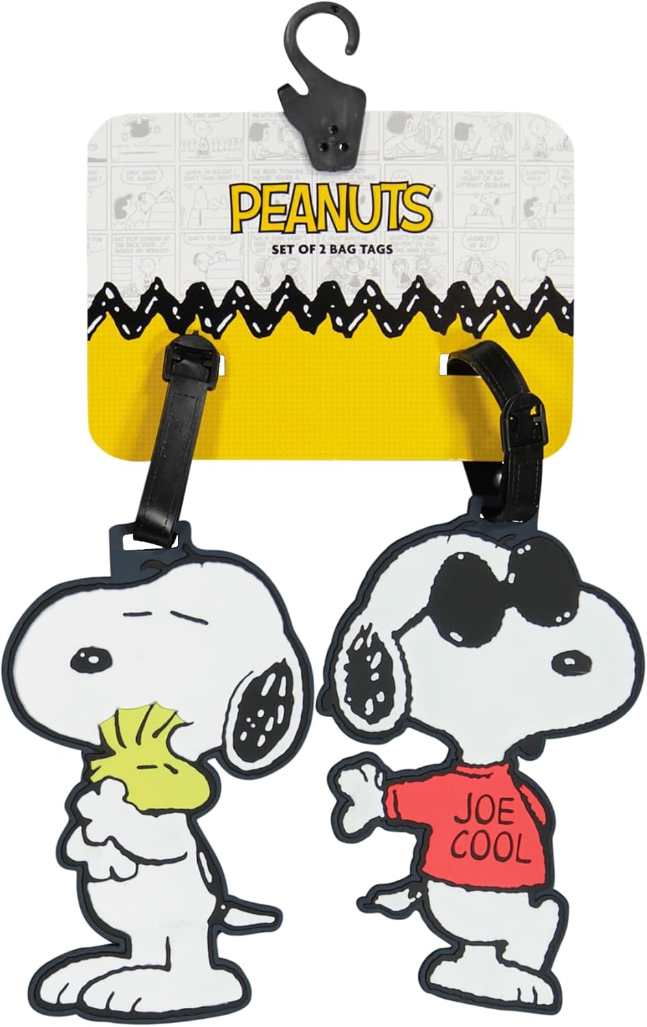 FUL Peanuts 2-Piece Suitcase ID Tag Set with Adjustable Straps, Multi