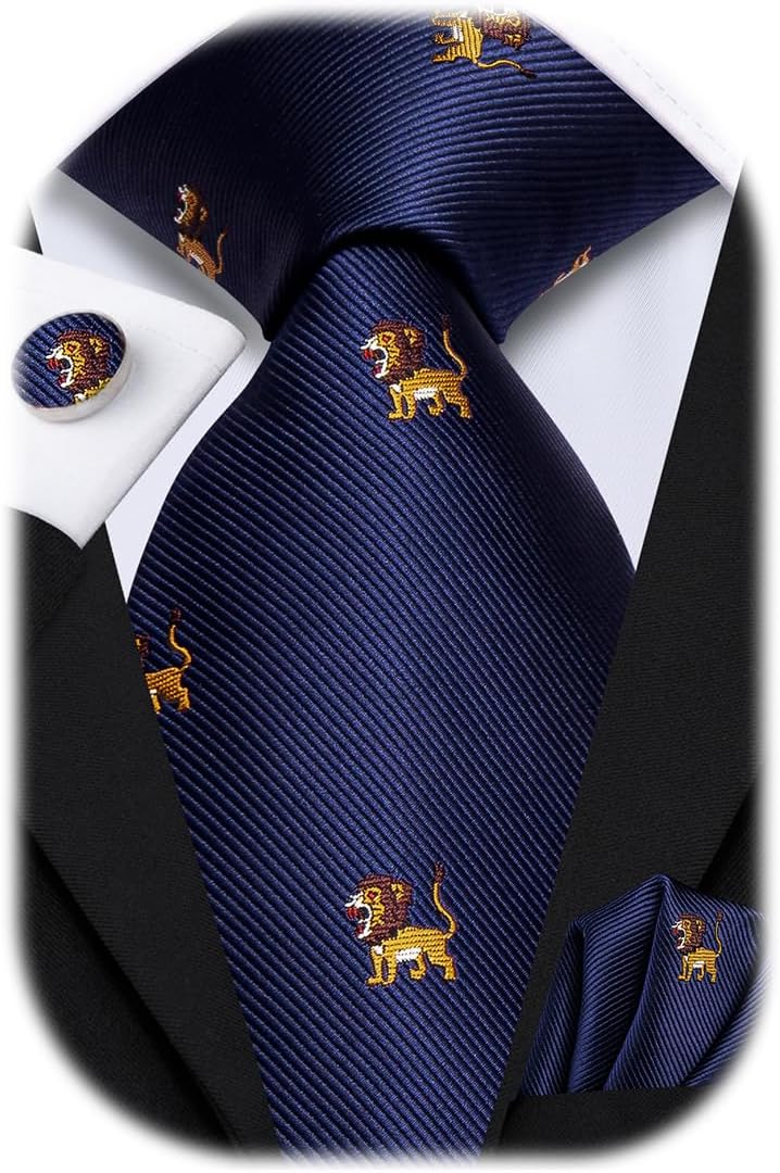 Hi-Tie Men's Tie Sets Silk Paisley Striped Necktie Pocket Square Cuff-links Sets Wedding Business Holiday